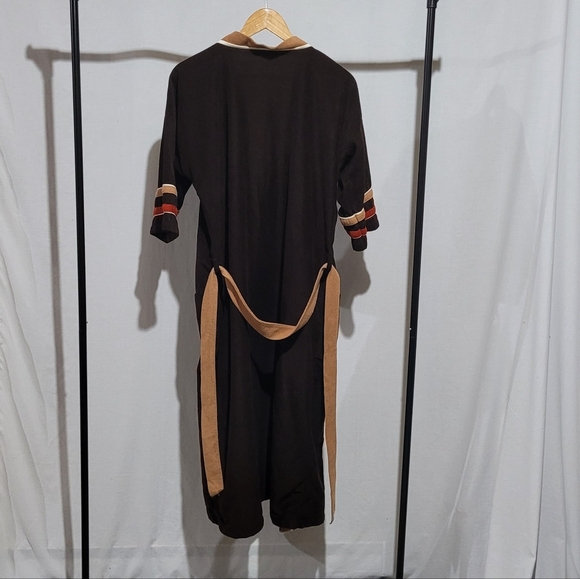 Men's robe Marvello retro bath robe housecoat 70s retro vintage fleece sleepwear - Picture 6 of 13